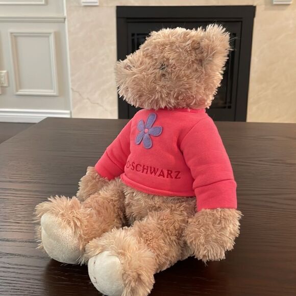 FAO Schwartz Bear Plush Brown Teddy Stuffed Animal Lovey Toy Pink Shirt Toy 16” - Picture 2 of 8